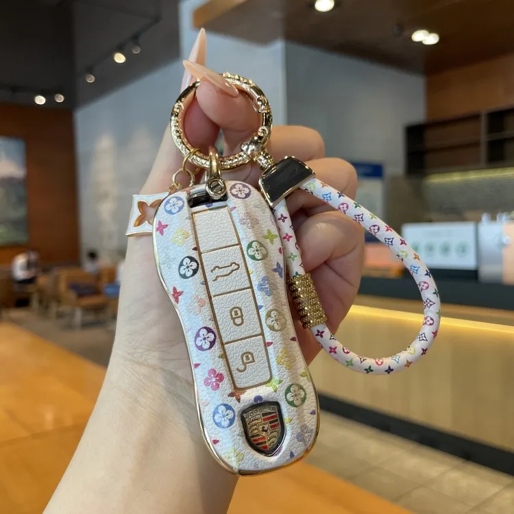 【保时捷】适用卡宴钥匙套macan卡曼718帕拉梅拉911女士汽车钥匙壳