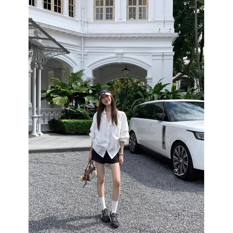 【会凹造型的白衬衫】春秋季高级感泡泡袖上衣女气质收腰显瘦衬衫商品图