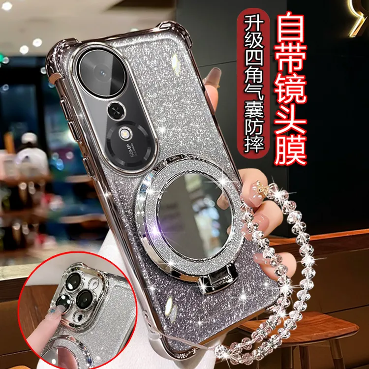 适用荣耀畅玩70Plus手机壳镜头全包LOG-AN00女潮网红闪粉软壳新品