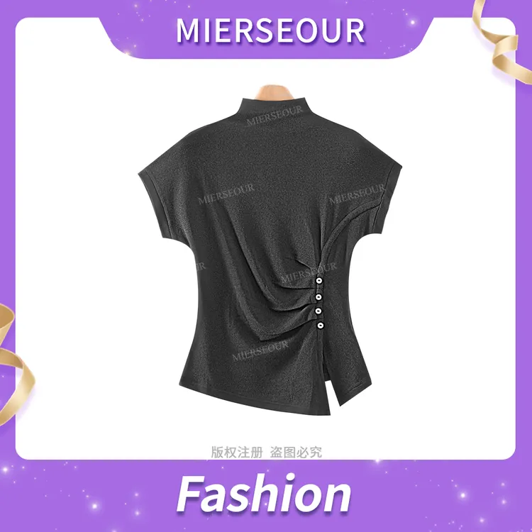 【超糯绵绵衣】简约修身半圆领百搭T恤上衣3735