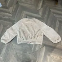 冬季浅粉平替皮毛一体外套女短款圆领单排扣毛毛外套