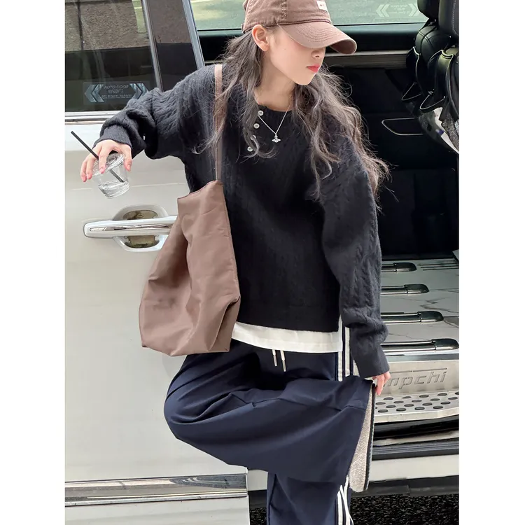 K29538孙小美韩系女童麻花毛衣2025秋装新款儿童上衣秋冬针织打底