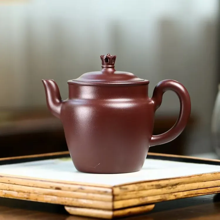 原矿紫朱泥全手工150毫升手工茶壶宫灯茶具精致小巧内推孔泡茶壶