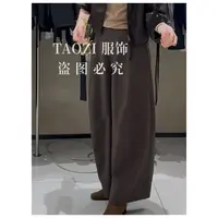 桃子自制09993 【百搭裤】秋款休闲百搭高腰设计感休闲裤阔腿裤