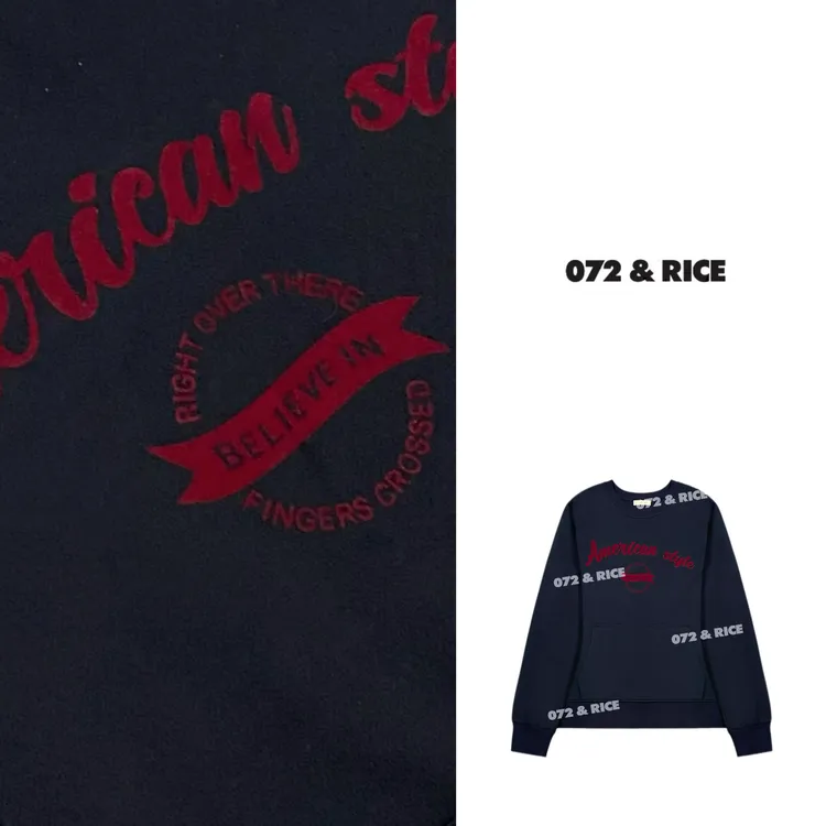 072 & RICE【章若楠】棉 秋冬休闲圆领磨毛卫衣 ZX-32W341