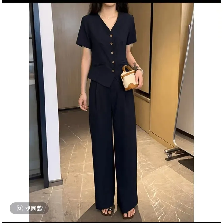 休闲风极简风时尚套装时尚女装轻熟风甜辣风肯豆风2535