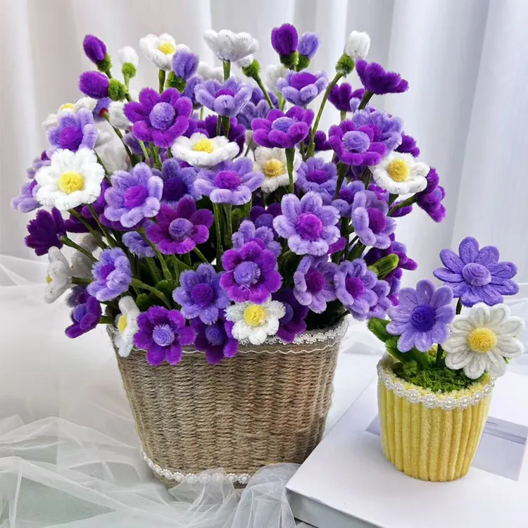 【可做120朵花】幸福花渐变小雏菊扭扭棒手工diy材料包手工花束创意