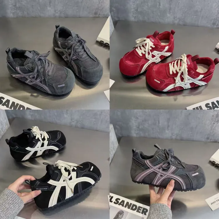 有意思思女鞋“阿圆德训”加绒舒适软底时尚潮流百搭韩版ol防滑德训