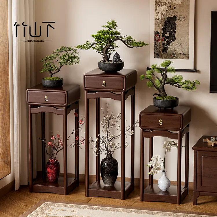 花架子阳台置物架落地家用客厅轻奢新中式展示架现代简约花盆托架