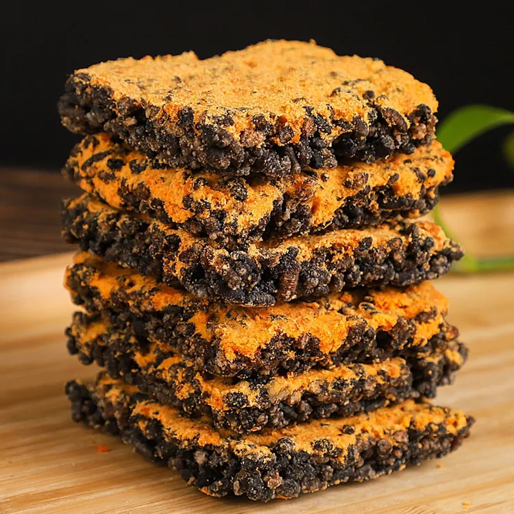 【土乐滋】黑金蟹黄锅巴肉松锅巴乌糯米锅巴网红解馋零食整箱1斤