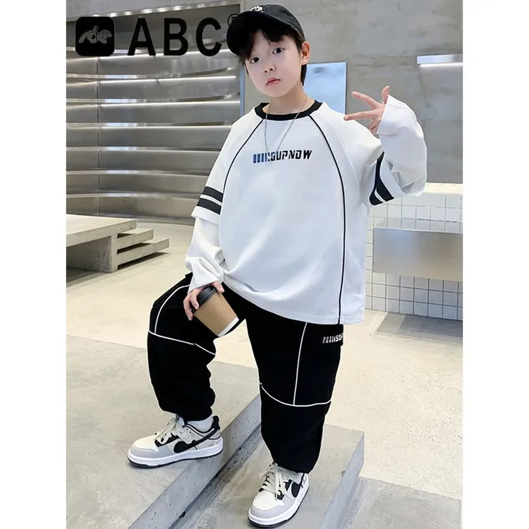 ABC童装男童春秋款套装新款潮酷帅气时髦儿童秋季运动服大童秋装