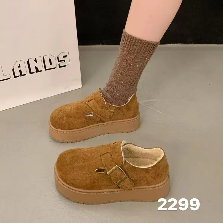 【静姐家】2299厚底全包加绒勃肯鞋女2025新款冬季一脚蹬博肯棉鞋子