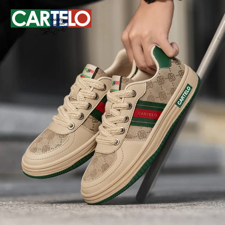 【升级款】卡帝乐鳄鱼脏脏鞋秋冬复古风板鞋男士百搭时尚休闲鞋7413