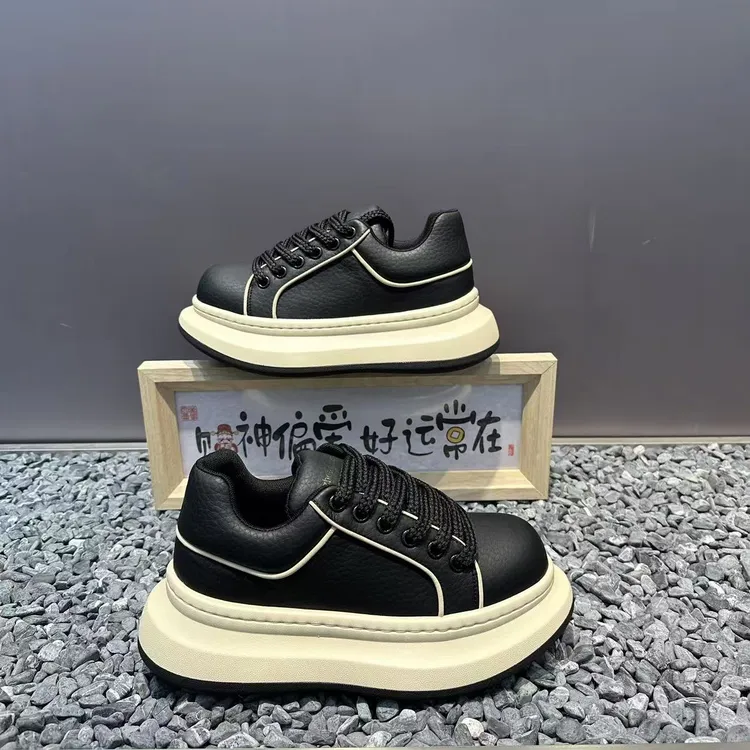 加绒保暖男士新款厚底增高休闲鞋舒适软底百搭时尚潮男运动男鞋