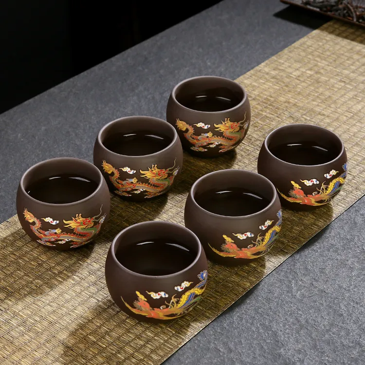 复古主人杯泡茶紫砂男士专用茶具中式大容量喝茶器具情侣杯大号