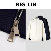 BIG林 秋季卫衣男款l立领开衫拼接纯色宽松百搭长袖外套男Z0585