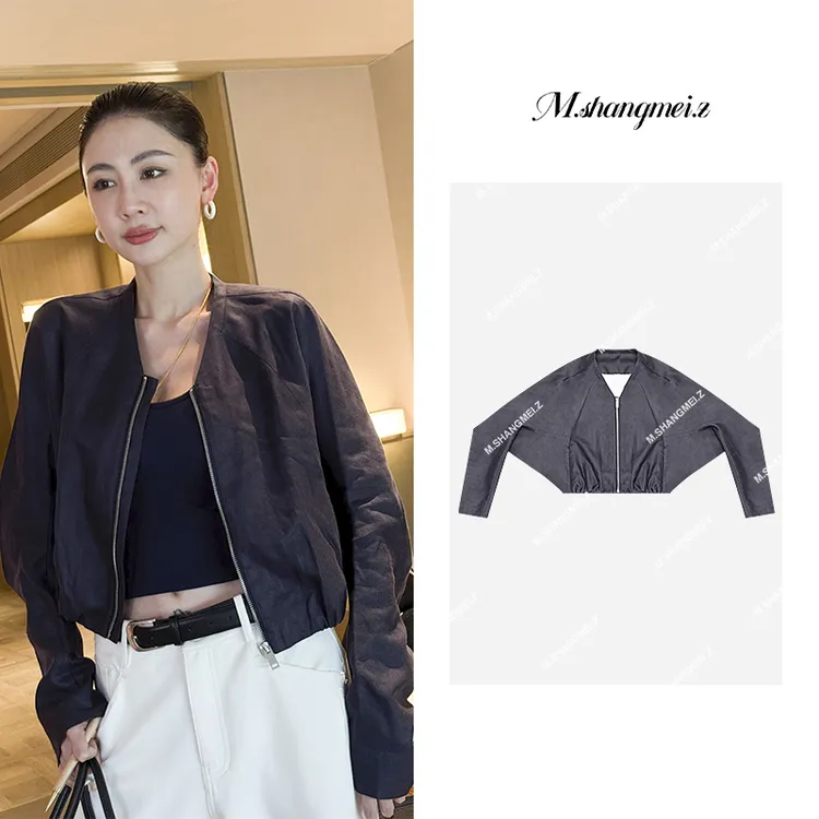 M.SHANGMEI.Z/沐熙【人手必备】美大哥法式羊腿袖短款外套X042303