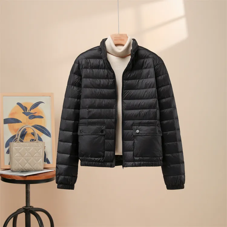 轻薄羽绒服女短款2025秋冬新款韩版立领白鸭绒小个子时尚洋气外套