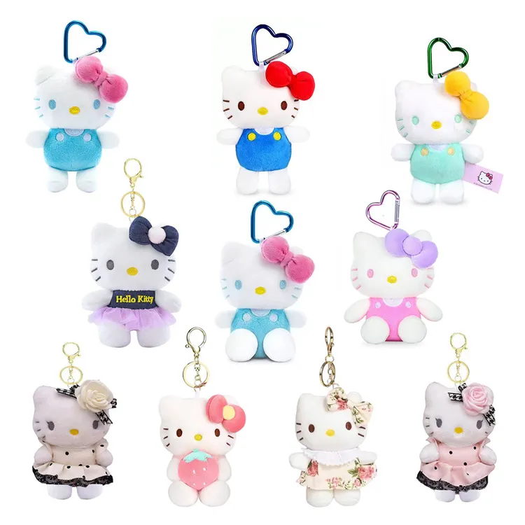 正版Hello Kitty二创变装公仔挂件玩偶挂件毛绒钥匙扣书包娃挂饰