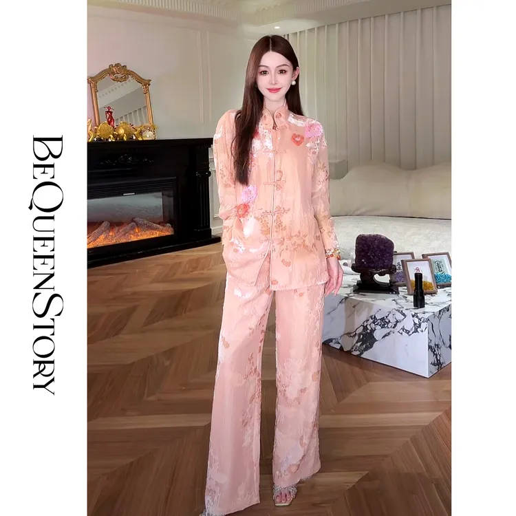 余潇潇【锦绣芳华】时尚高级感桑蚕丝新中式国风外套&休闲裤&半身裙