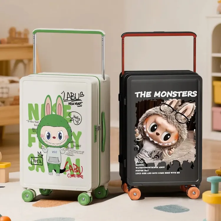 欧美旅行箱宽拉杆拉链ol大众韩系卡通密码行李箱防撞ins风飞机轮