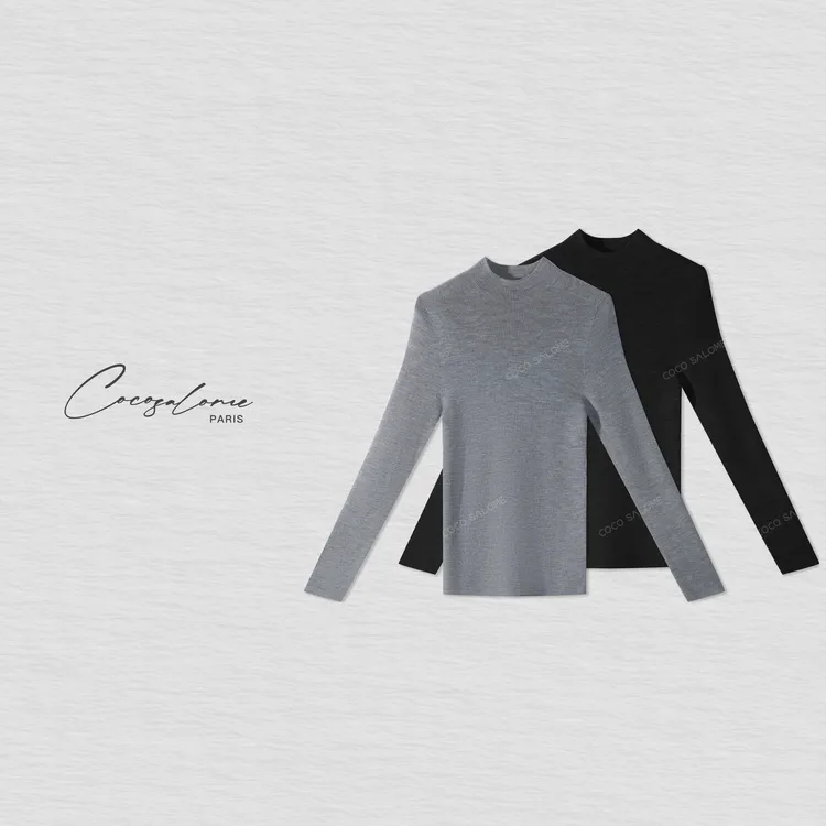 韩彬彬"天衣无缝"100%绵羊毛超细腻软糯亲肤极简针织毛衣547B-6