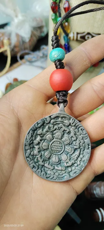 合金仿珍珠吊坠 铁九宫牌蛙嘴666