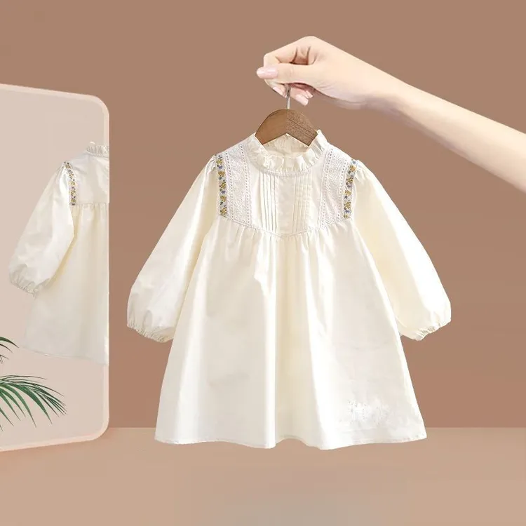 潮流款新女童春款连衣裙女童连衣裙夏装新款女中大童韩版衣服撞色