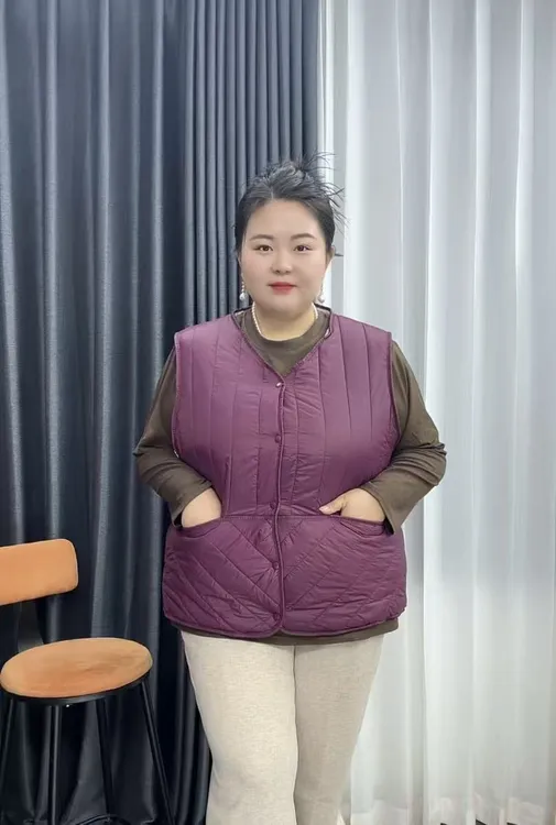 110-230斤加绒加厚内胆马甲短款秋冬女士马夹内穿胖妈妈中老年女