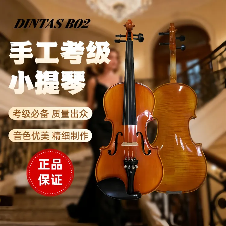 DINTAS/丁塔斯纯实木手工虎纹小提琴考级专业演奏高档小提琴乐器