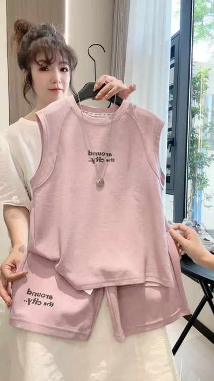 男女童运动套装夏装无袖两件套2025新款中大童休闲运动款透气轻薄