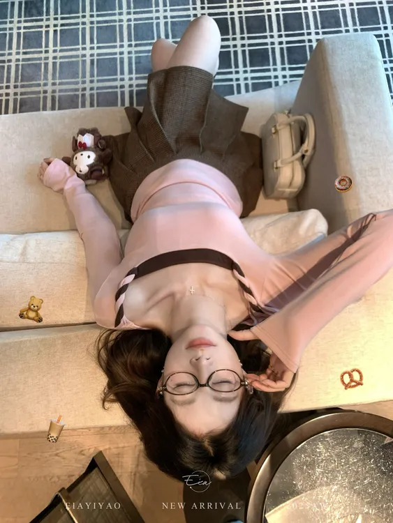 EIA一尧【好软一个妹】韩系纯欲假两件上衣少女感显瘦防走光设计ins