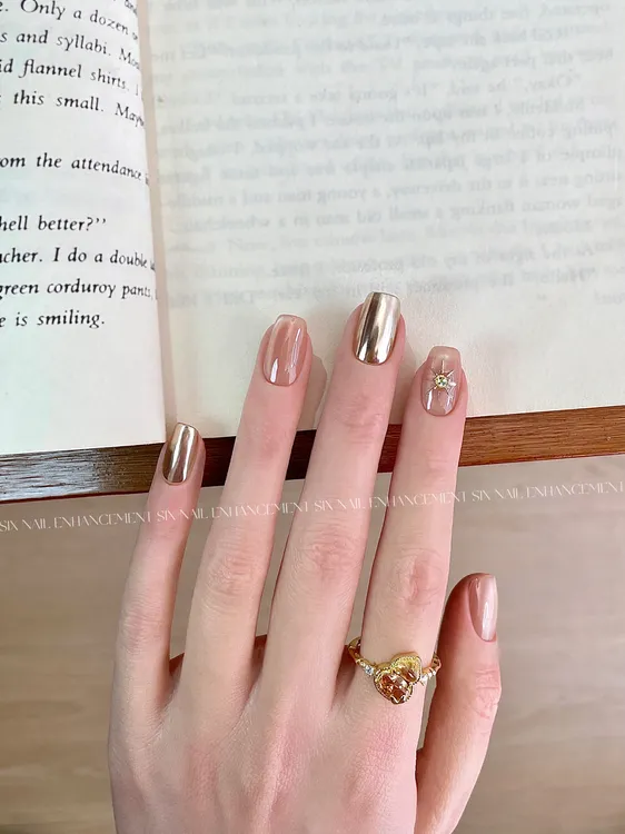 【鎏金碎芒】高端·纯手工穿戴甲10片猫眼秋冬老钱风墨镜粉