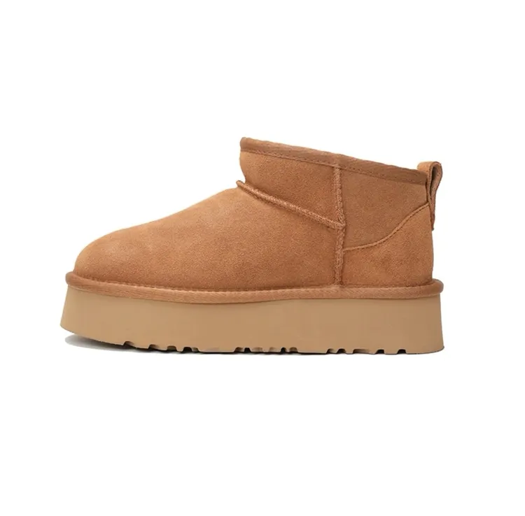 【MINI】保暖显高显瘦保暖 25 年新款低筒一脚蹬羊皮毛一体雪地靴