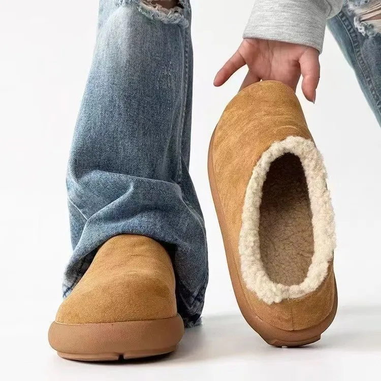 外穿一脚蹬男鞋穆勒鞋勃肯鞋男士包头秋季拖鞋冬季加绒小土豆鞋子