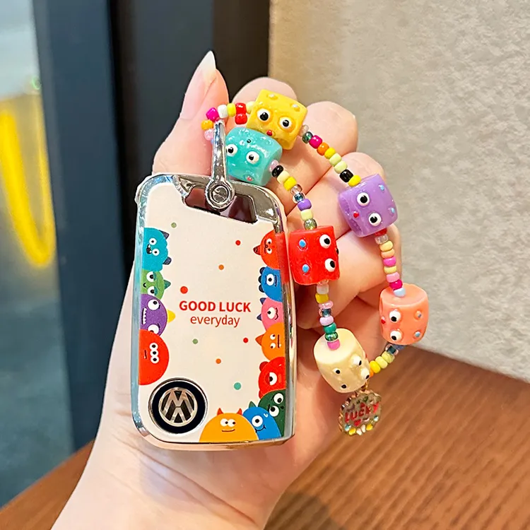 适用大众钥匙套小怪兽卡通图案朗逸/宝来/速腾POLO/TPU保护壳包扣