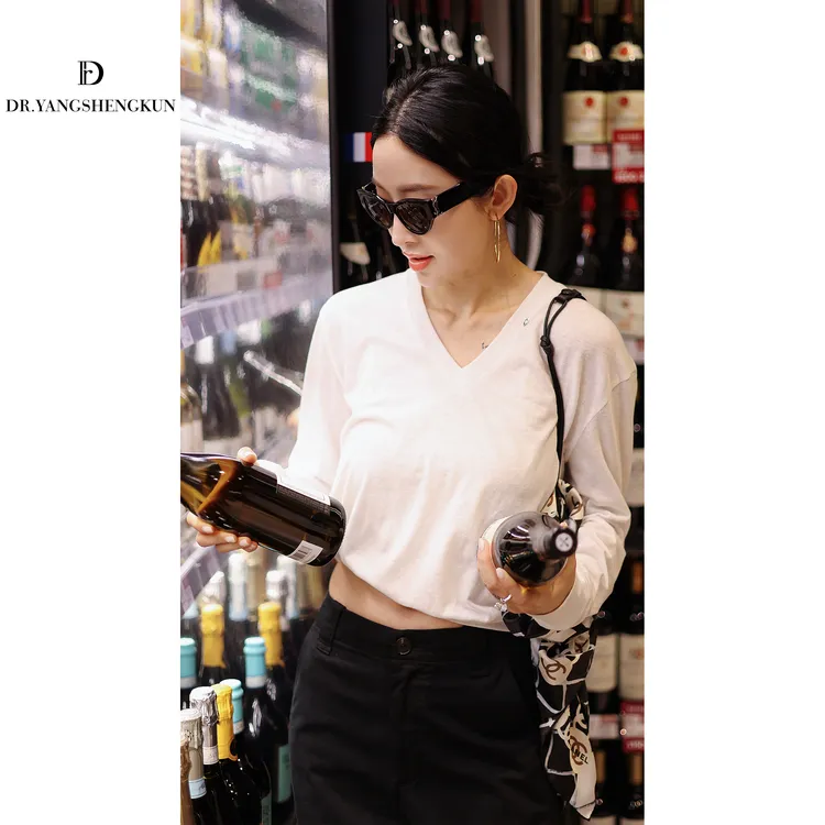 杨圣坤2025秋季新品宽松舒适百搭纯色套头V领长袖T恤女SL2581515