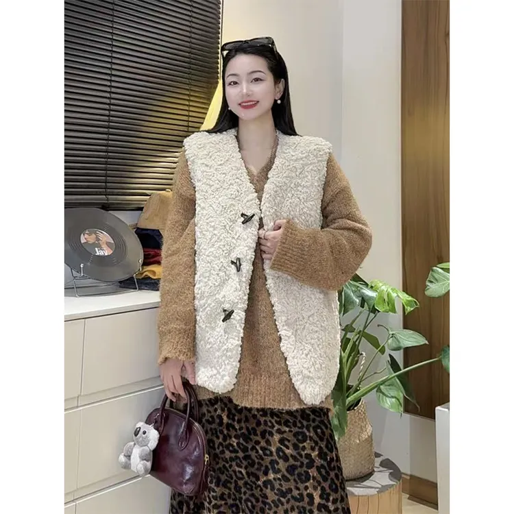 【毛毛马甲】2025秋冬新款环保羊羔毛仿皮草马甲女宽松慵懒马甲外套