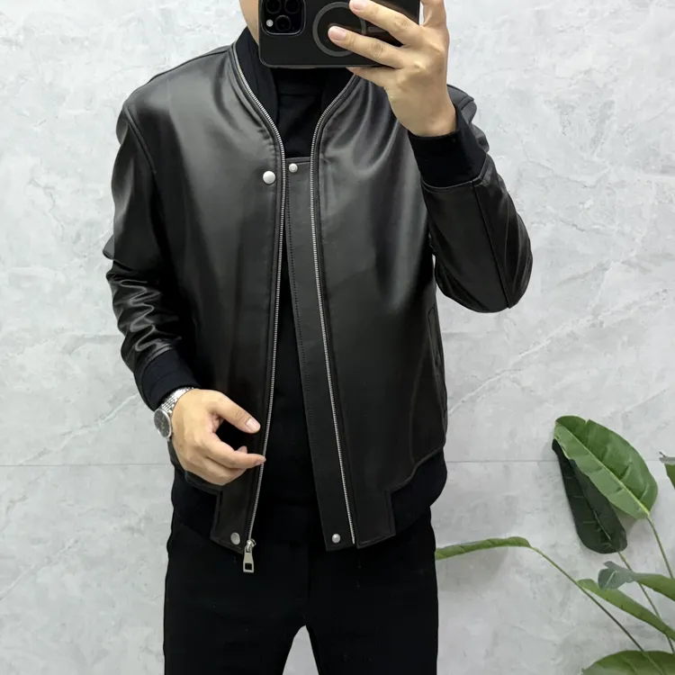 秋冬男常规款秋季男士男士皮衣薄夹克黑色休闲常规