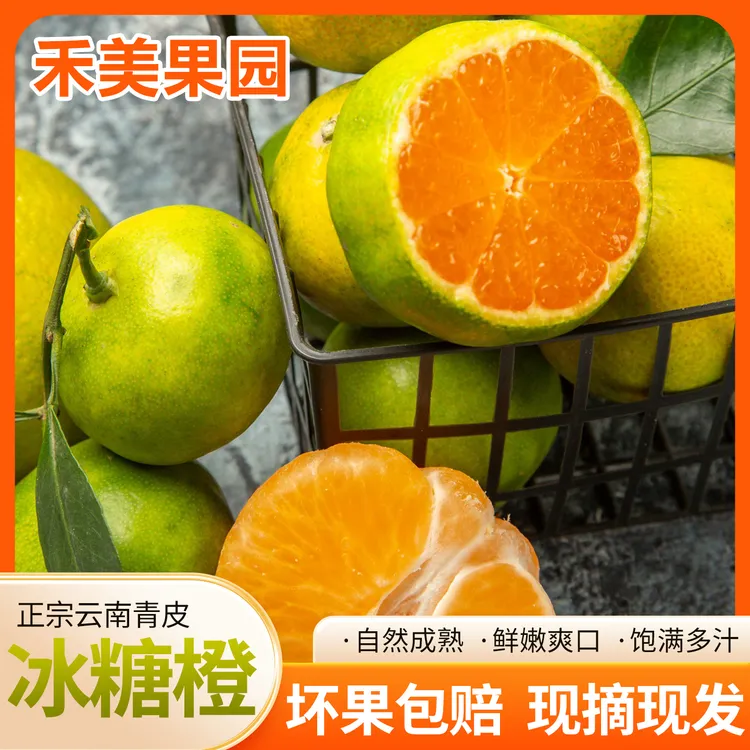 【云南哀牢山青皮冰糖橙】新鲜应季水果现摘现发皮薄多汁清甜