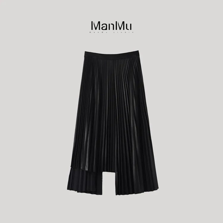 满目ManMu 【张琪专属】老钱风时尚显瘦百搭休闲半裙350144