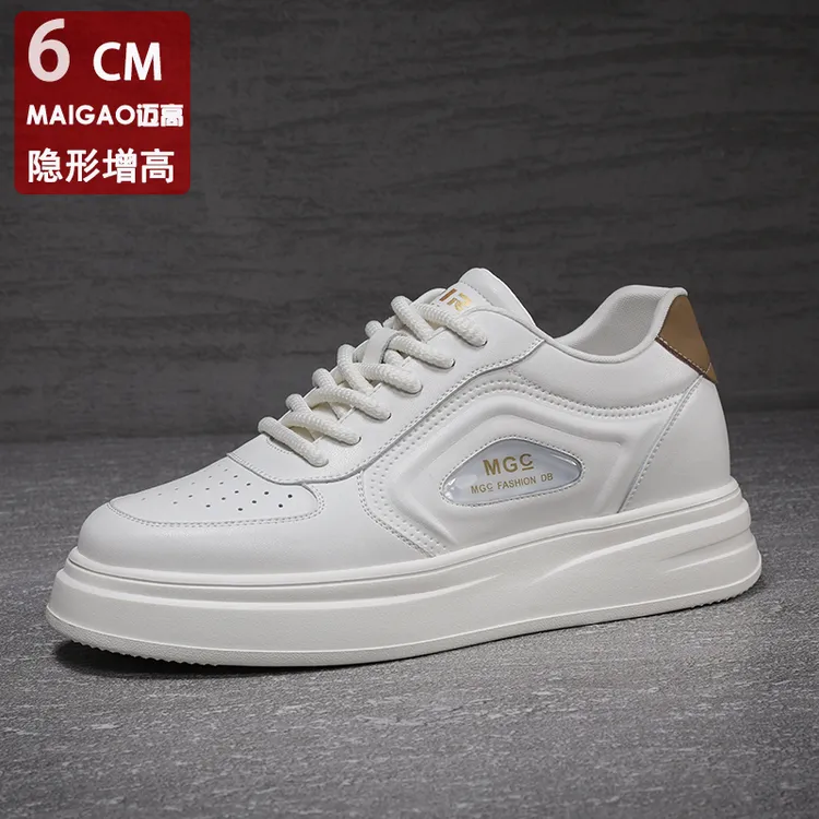 板鞋男2025春夏新款内增高男鞋隐形潮流百搭透气网面运动休闲鞋