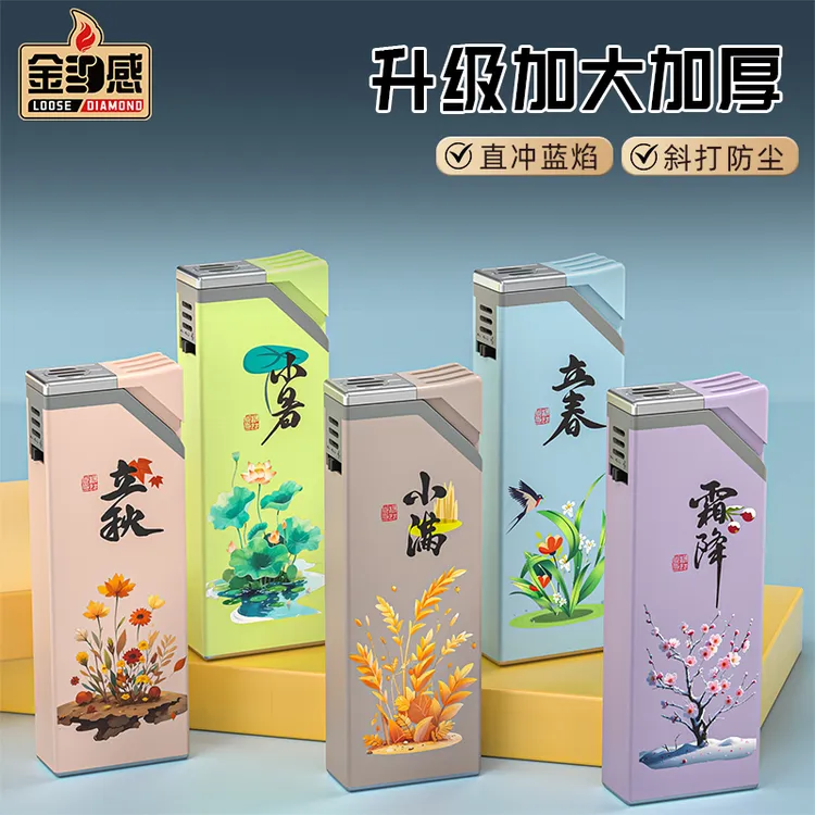 升级款金属外壳耐用加厚防爆硅胶手感防风直冲蓝焰可充气打火机