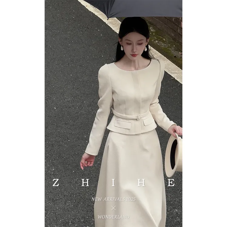 无艳一禾【伊丽莎白】民国千金重工人棉钩花料外套+半裙