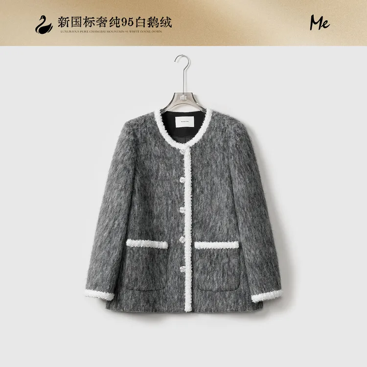 ME【香氛巴黎】95白鹅绒绵羊毛混纺中古一手长保暖羽绒服MEQA4767