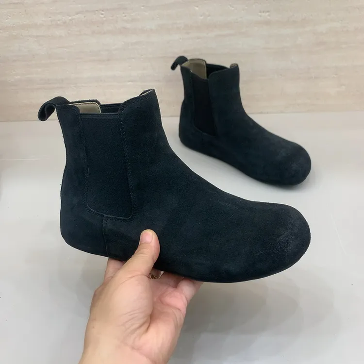 小兔子19-36厚底3公分韩版复古百搭网红牛反绒皮加绒网红短靴