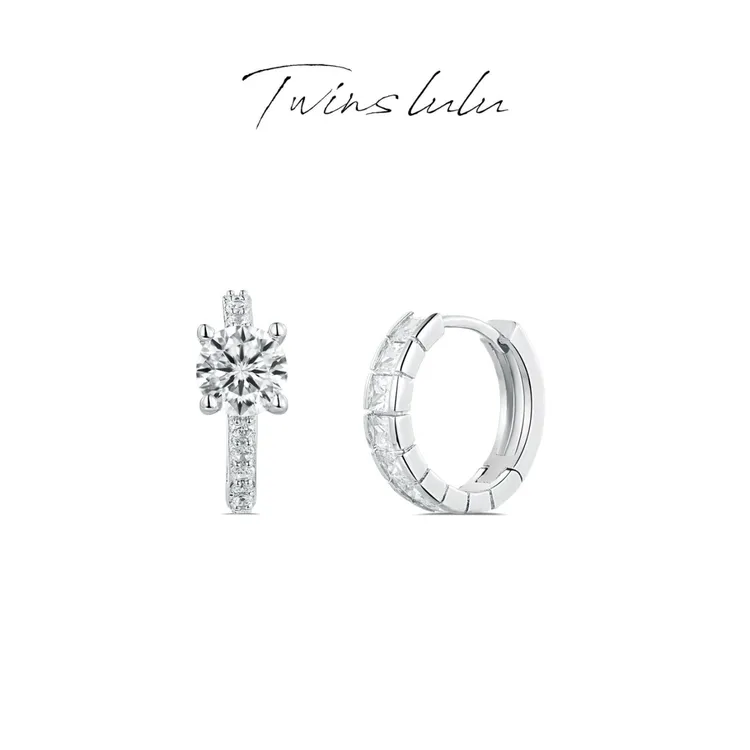 TWINS LULU出游秋上新ins简约时尚气质AB款不对称圈圈耳环TSL868