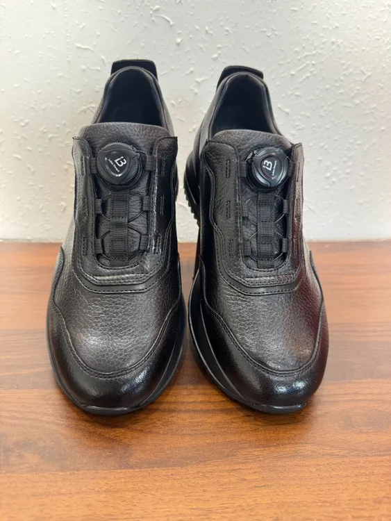 2025新款自动扣透气轻便鹿皮休闲运动皮鞋爆米花大底真皮休闲鞋