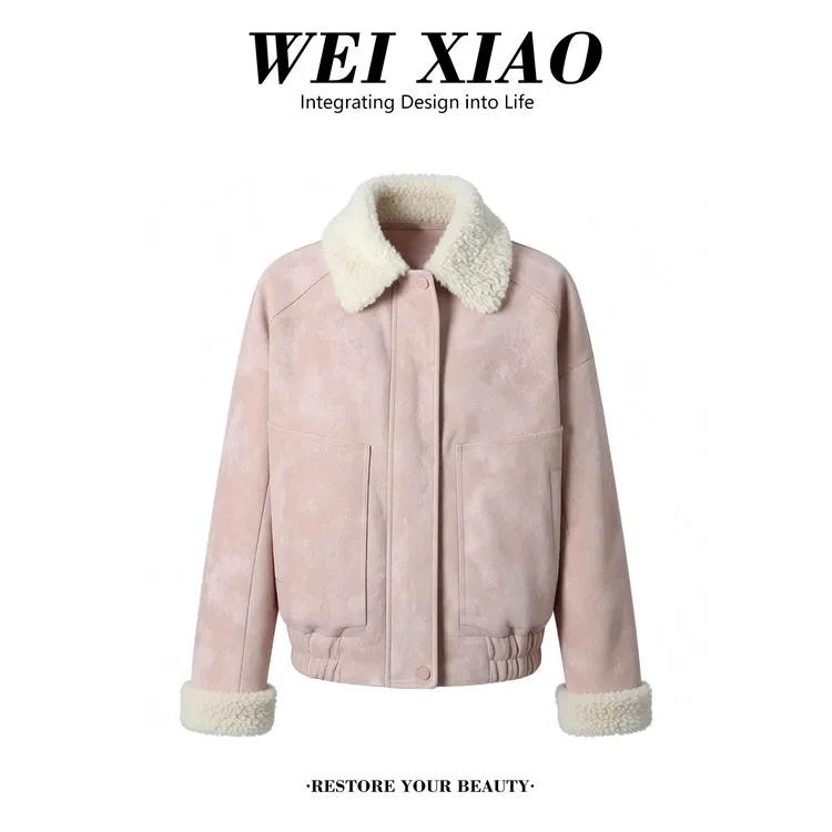 复古翻领加厚保暖显瘦休闲上衣女2025冬季新款高级感通勤短外套潮