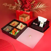 檀锦阁血檀四季干果盒血檀多用抽纸盒-万福桌面垃圾桶-nhj001